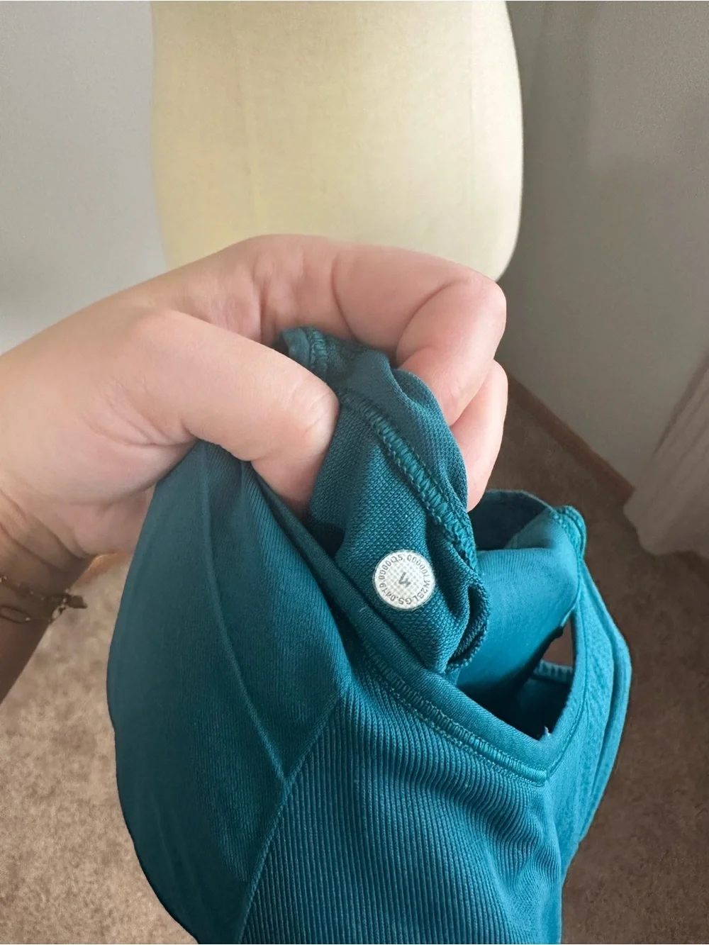 Lululemon Teal High-Neck Sports Bra with Removable Pads Size 4